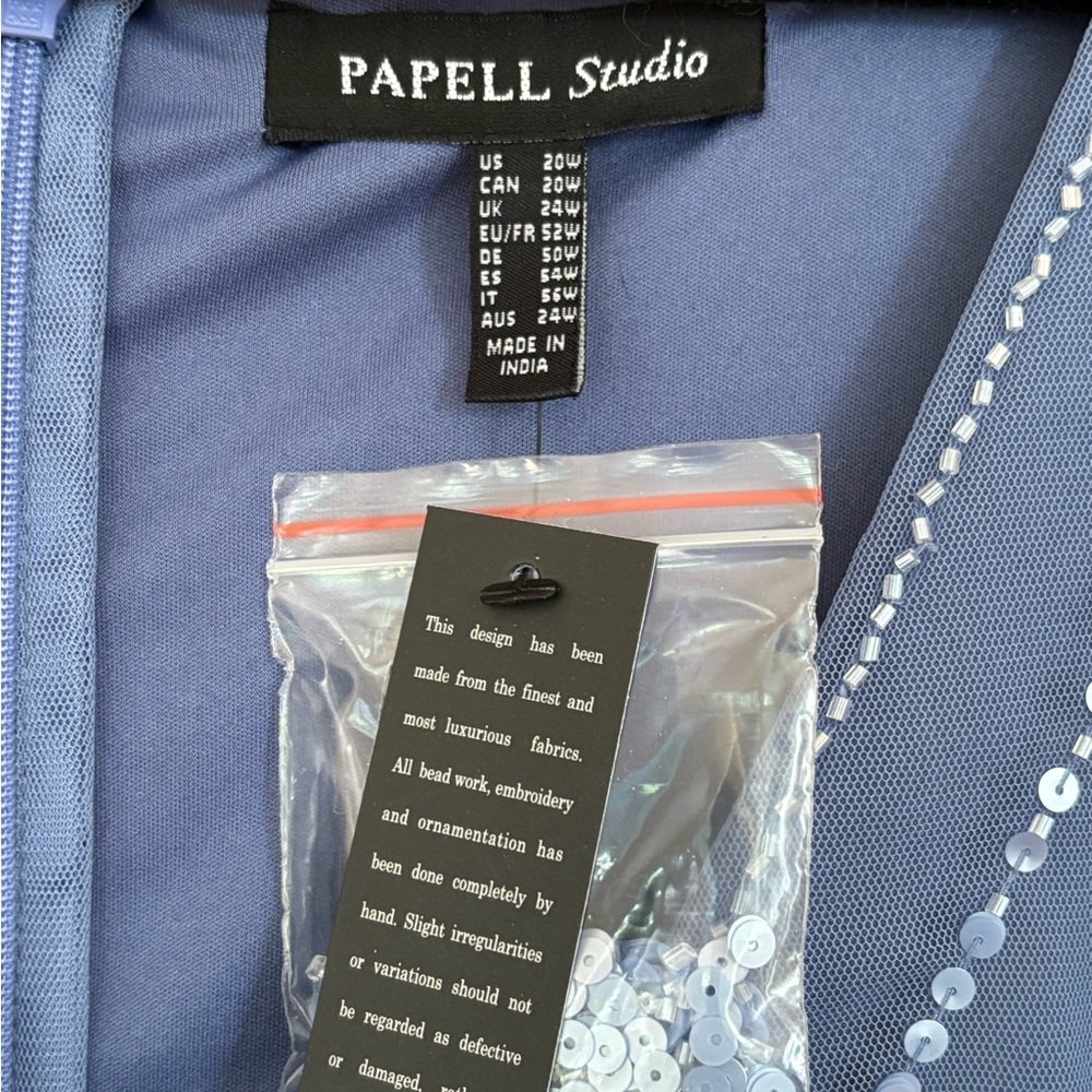 Adrianna Papell Blue Sequin Midi Dress - Picture 3 of 4